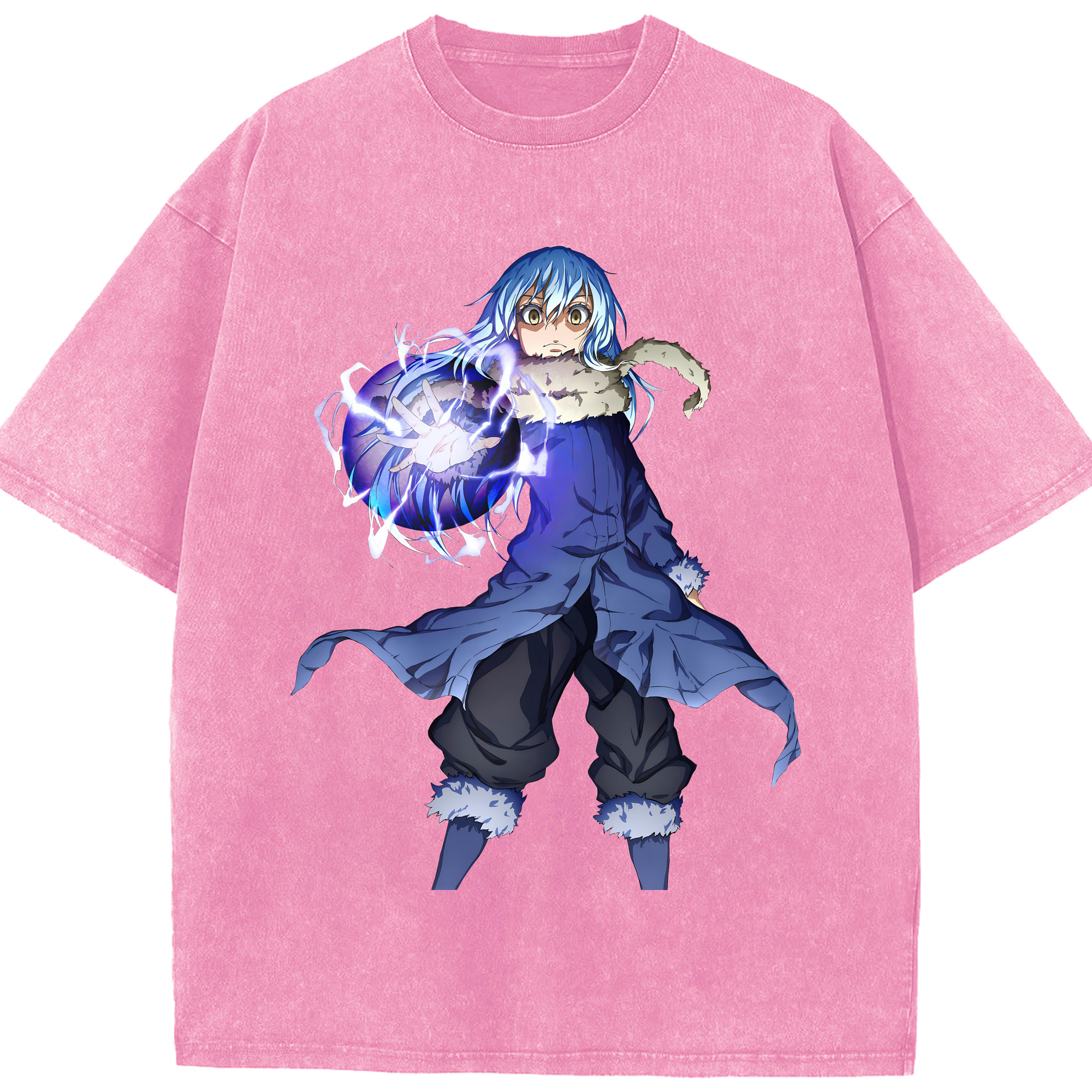 （画像用） 転スラ Regarding Reincarnated to Slime 綿100% ヴィンテージ風 半袖Tシャツ（フロントプリント）